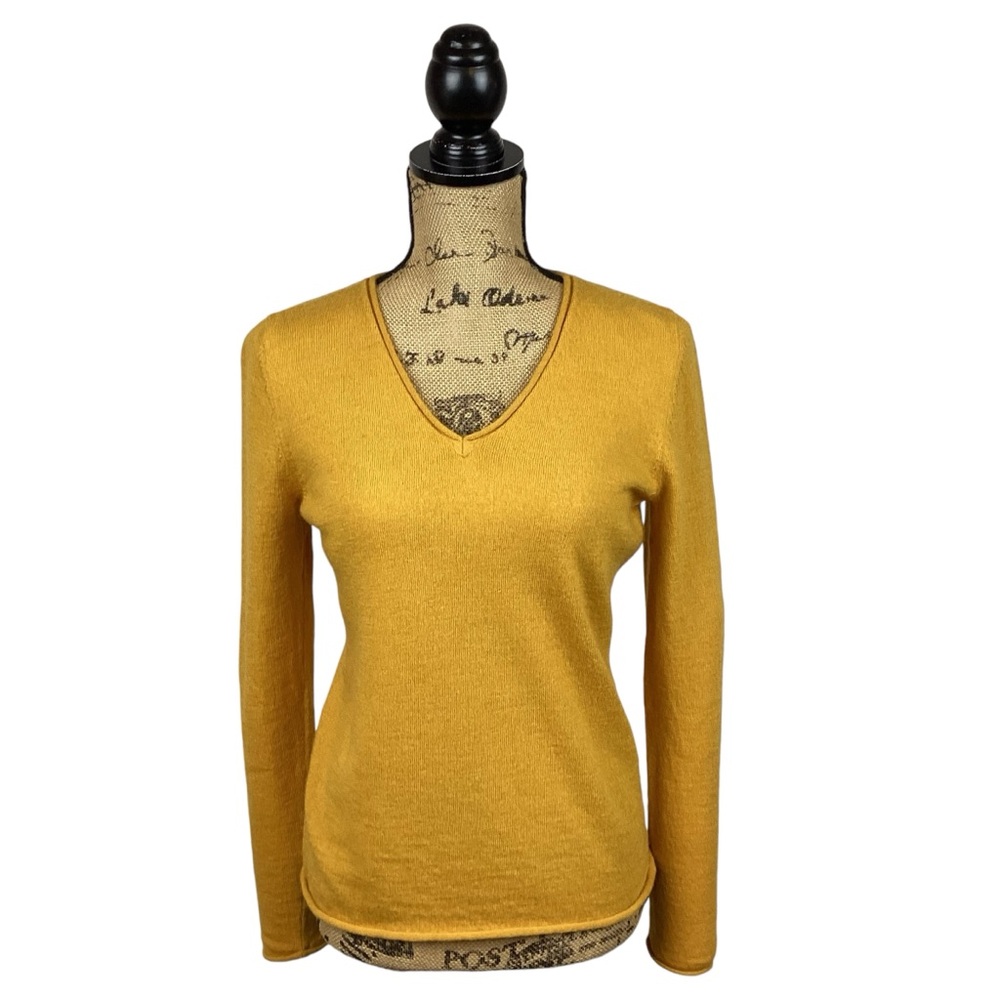 Susan Bristol V-Neck Merino Sweater Golden Yellow